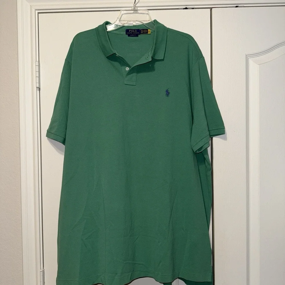 Polo Ralph Lauren Shirt Mens XXL Green Pony Classic Casual Preppy Short Sleeve
